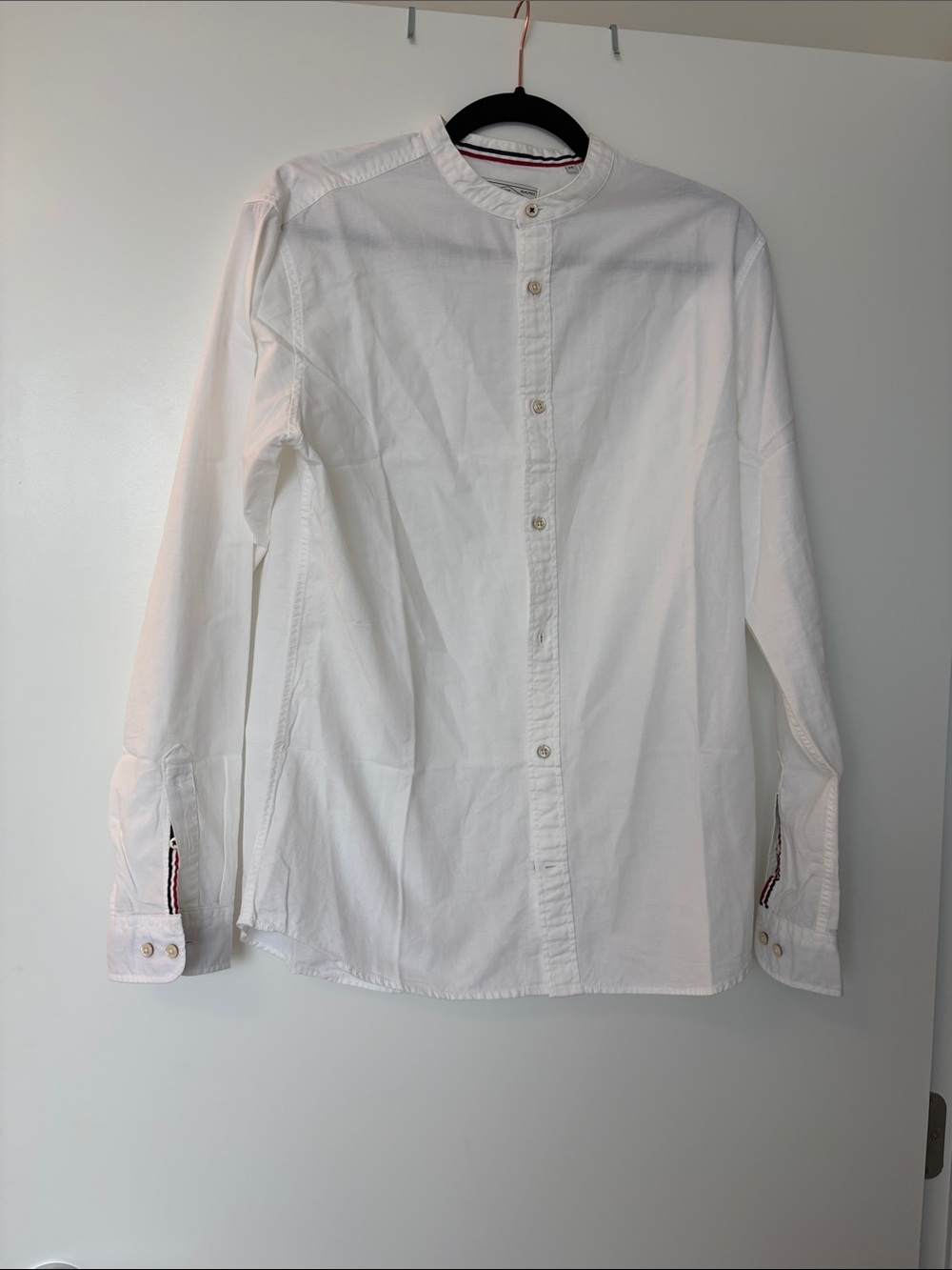Grandad collar button down shirt M